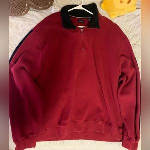 izod xxl red half zip pull over